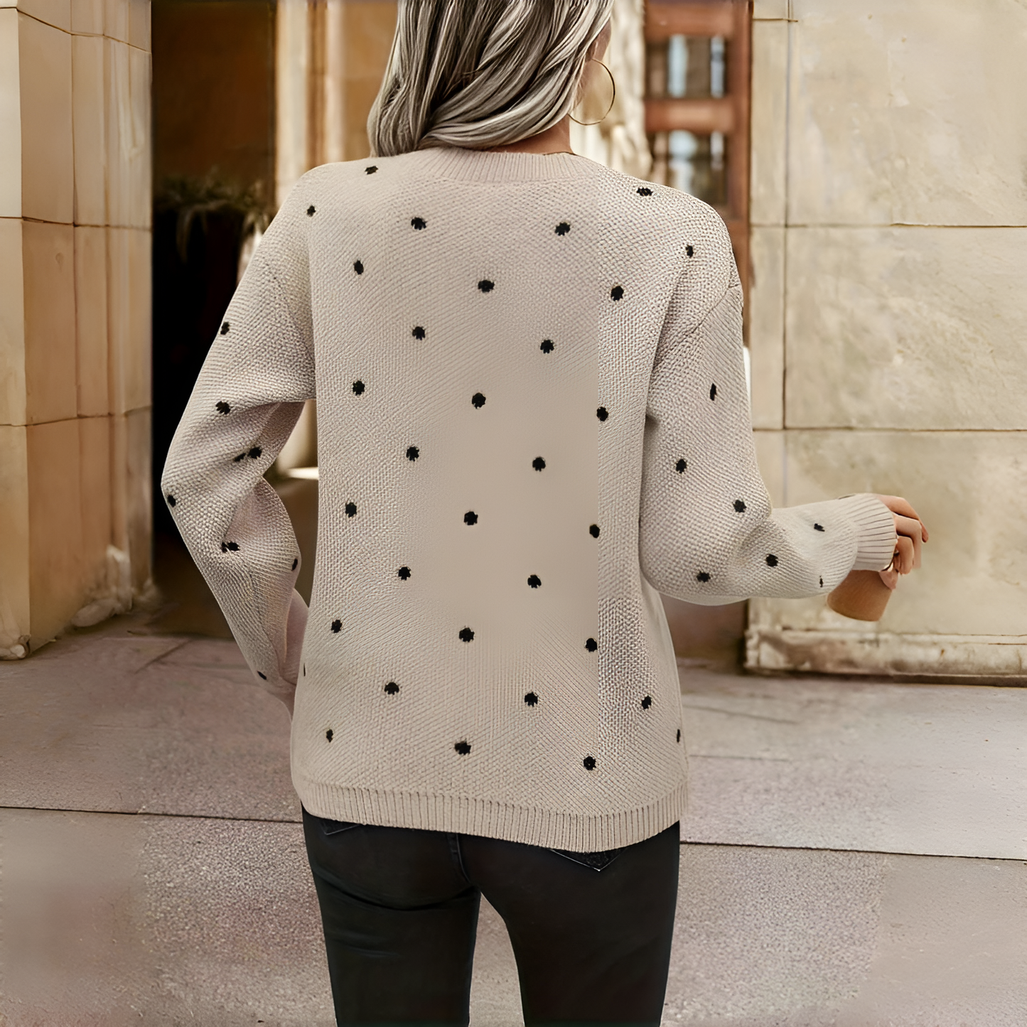 Polka Dot Knitted Sweater