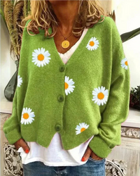 Casual Floral Crochet Cardigan