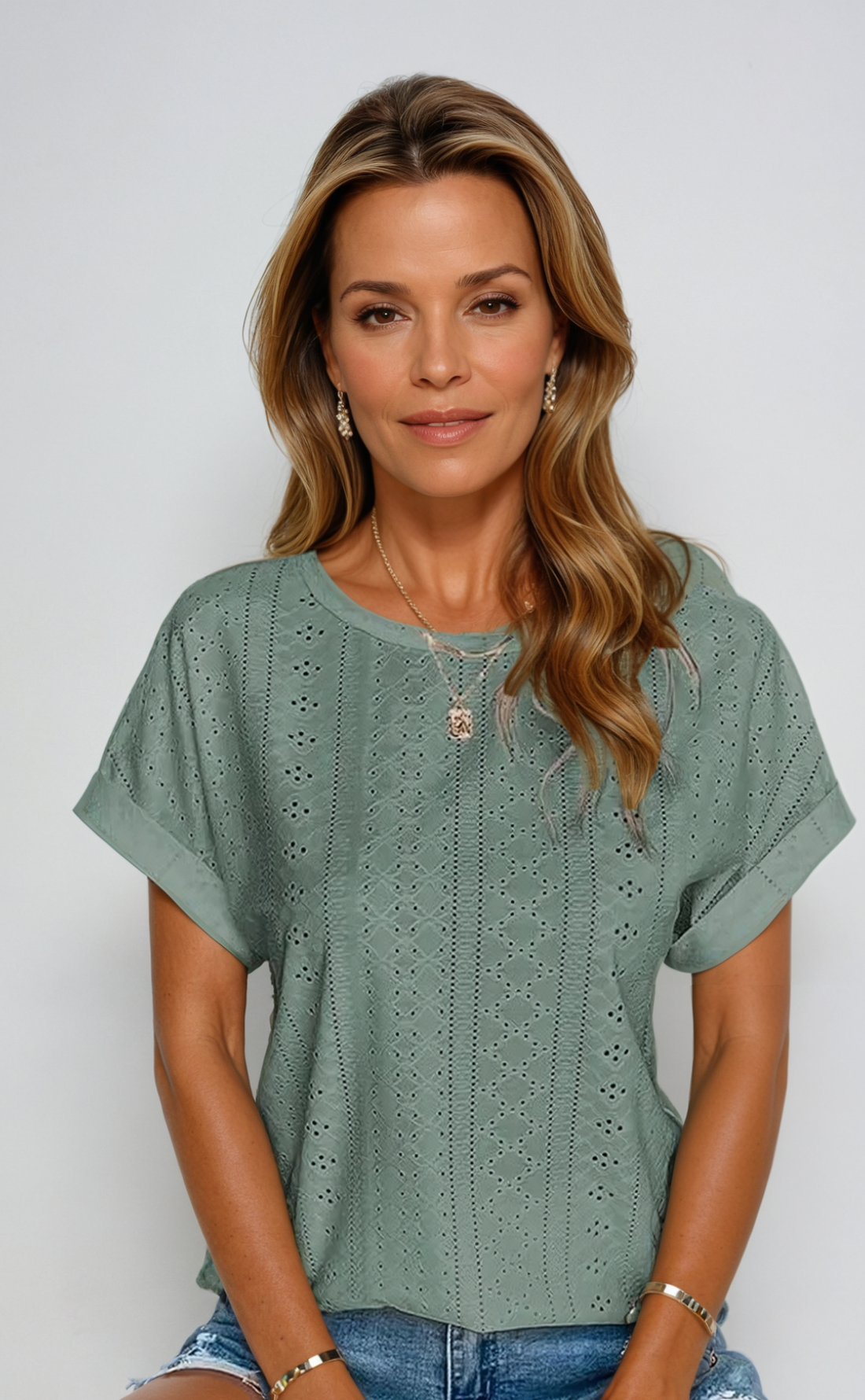 Casual Eyelet Top