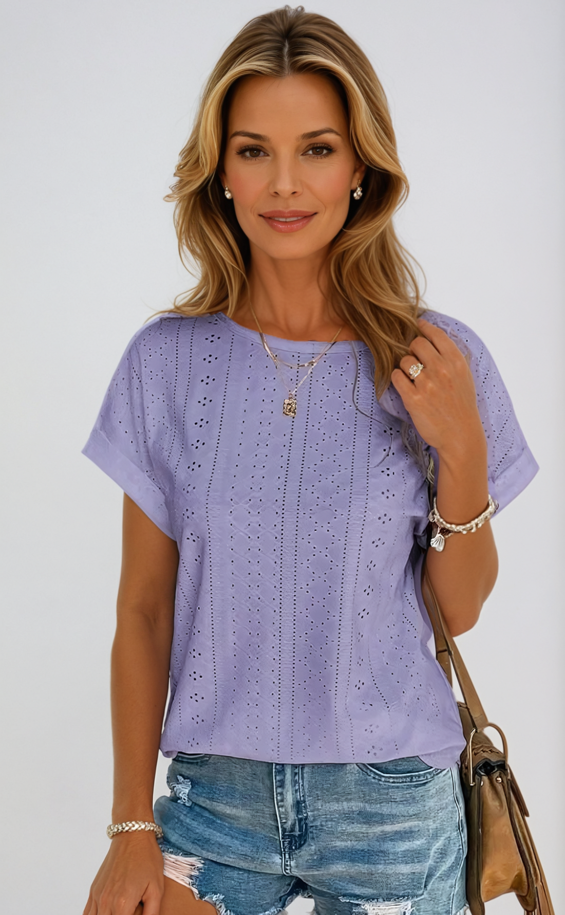 Casual Eyelet Top