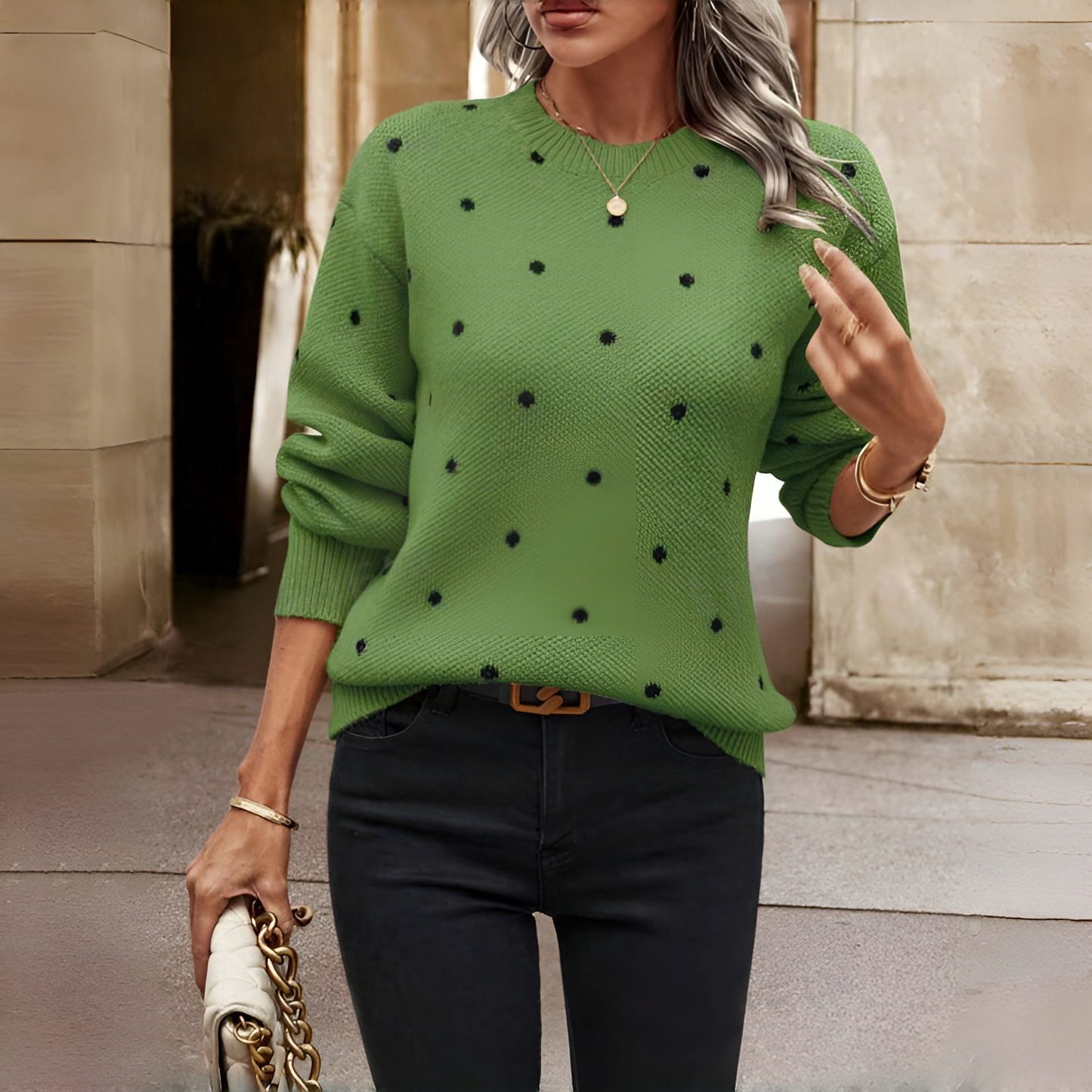 Polka Dot Knitted Sweater