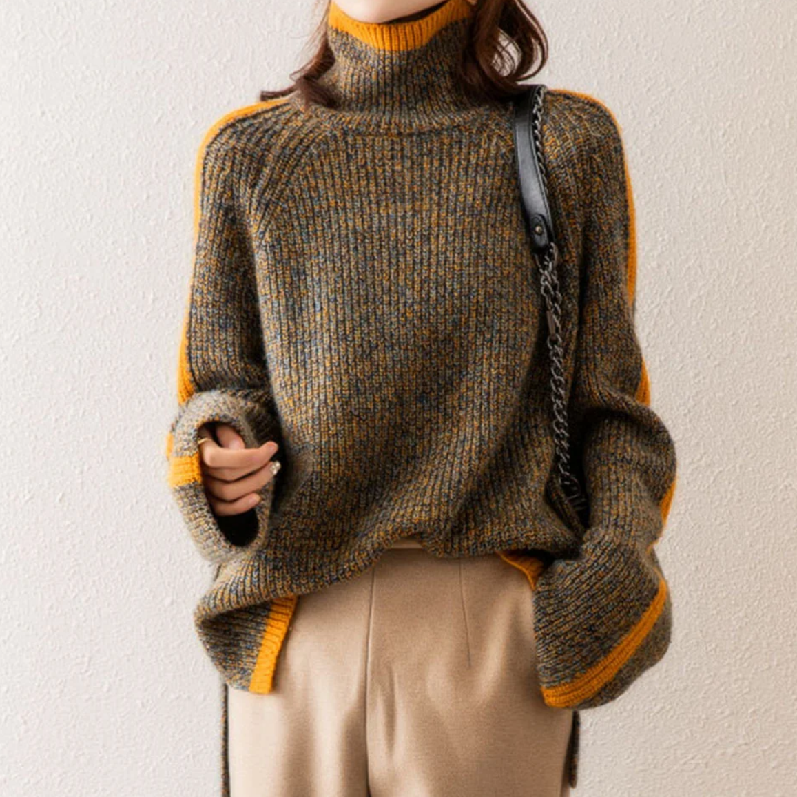 Knitted Sweater With Turtleneck