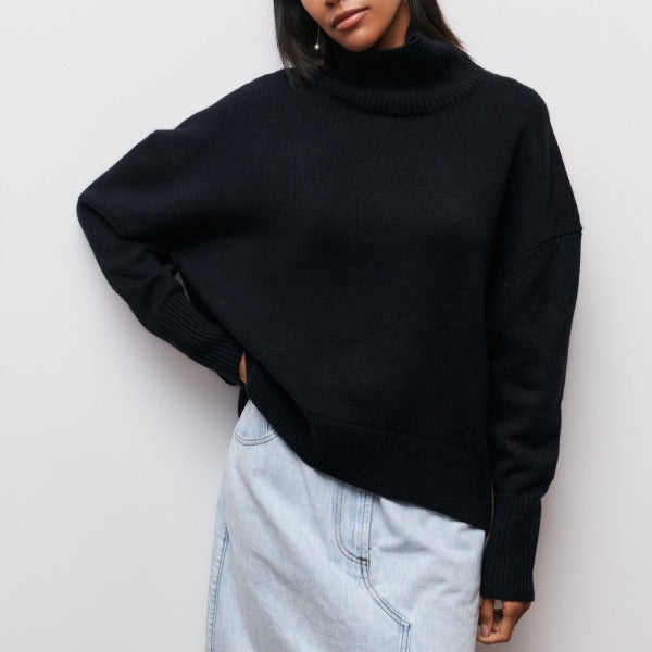 Sweater With Stand-up Collar