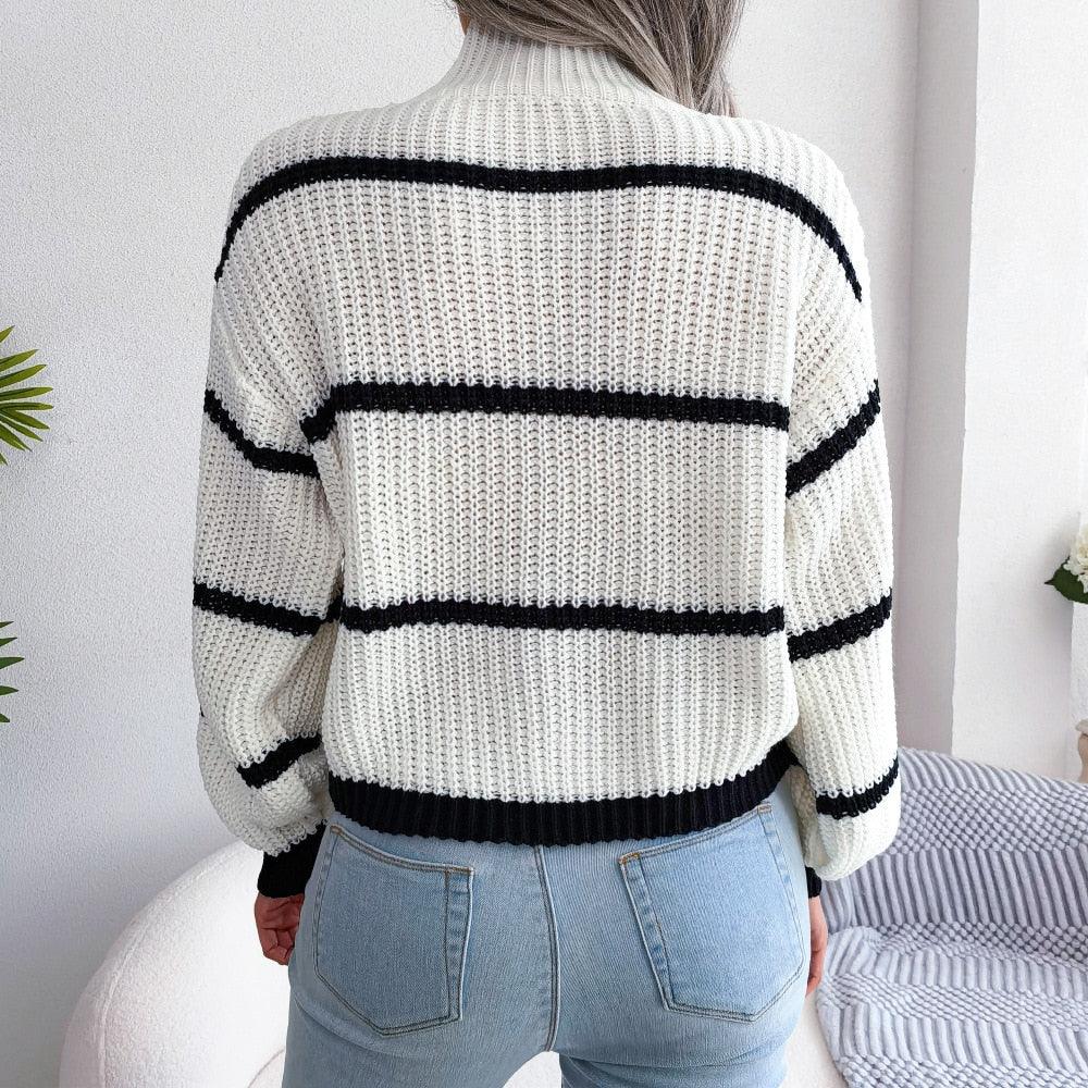 Striped Turtleneck Sweater