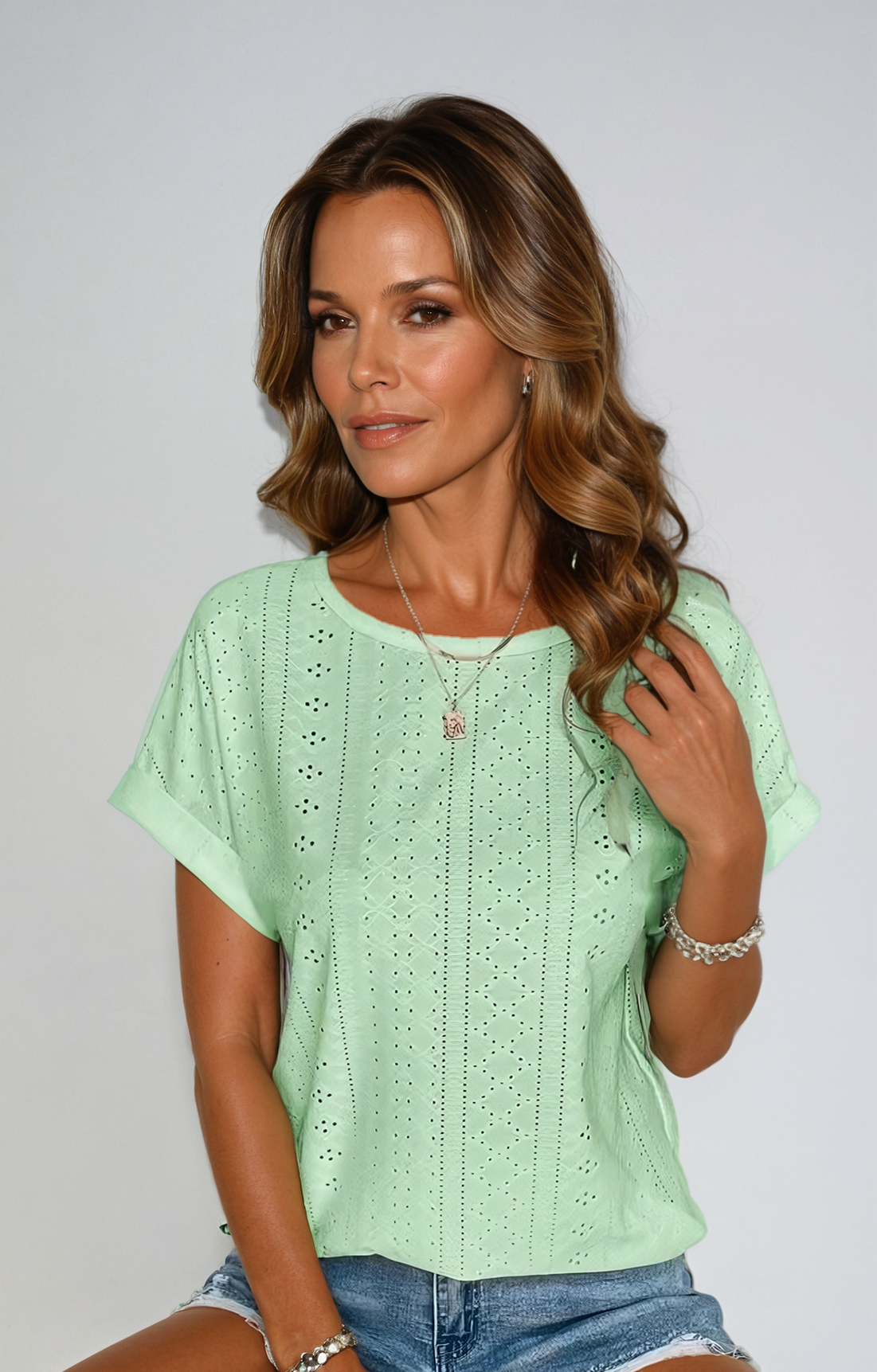 Casual Eyelet Top