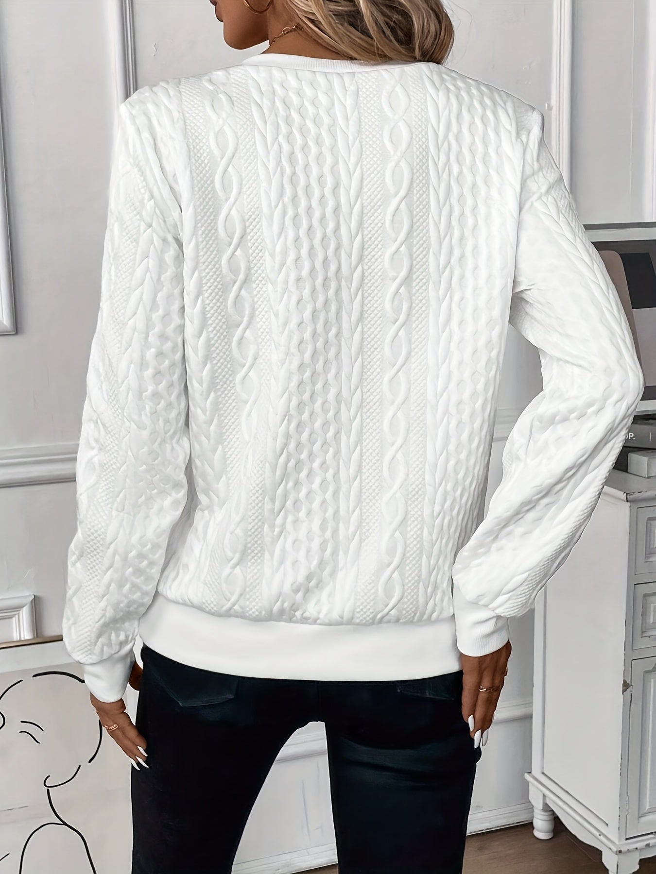 Cable Knit Zip-Up Sweater