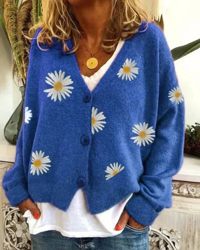 Casual Floral Crochet Cardigan