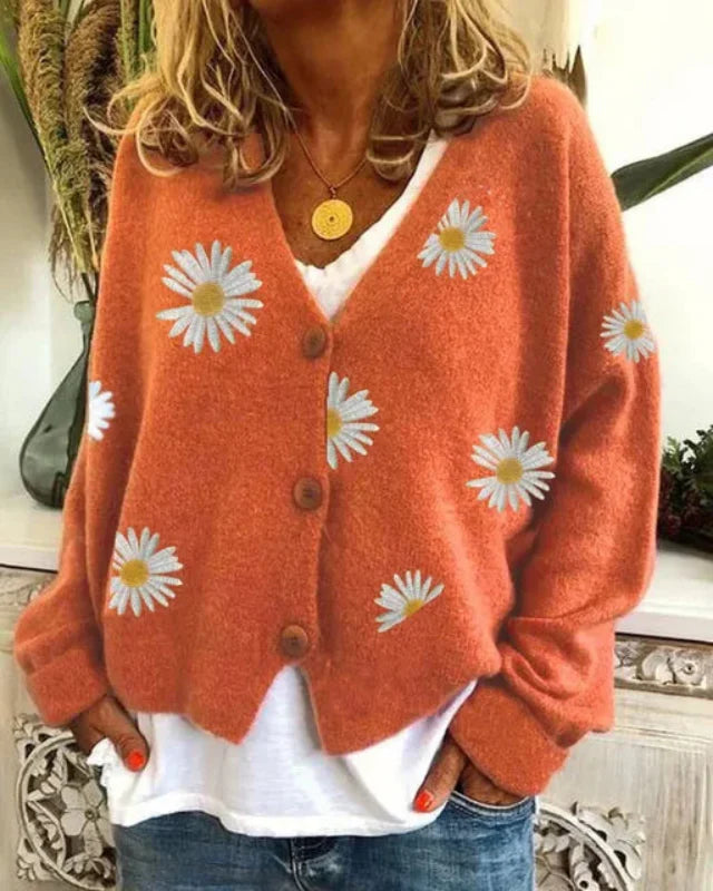 Casual Floral Crochet Cardigan